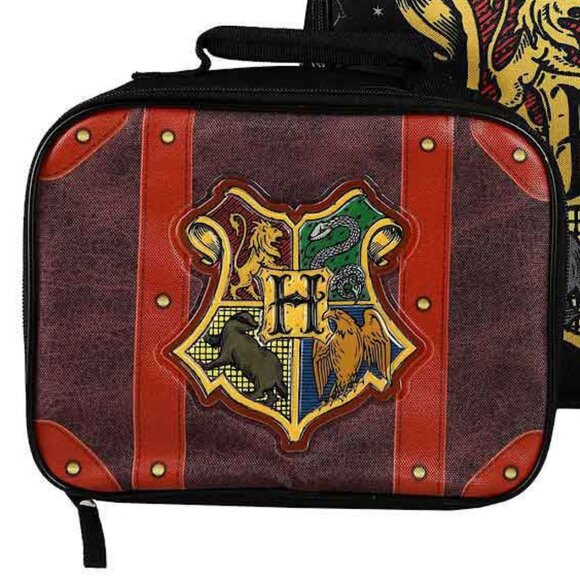 Harry Potter Hogwarts Backpack with Trunk Themed Lunch Box and Hegwig Bag Charm - Picture 9 of 11